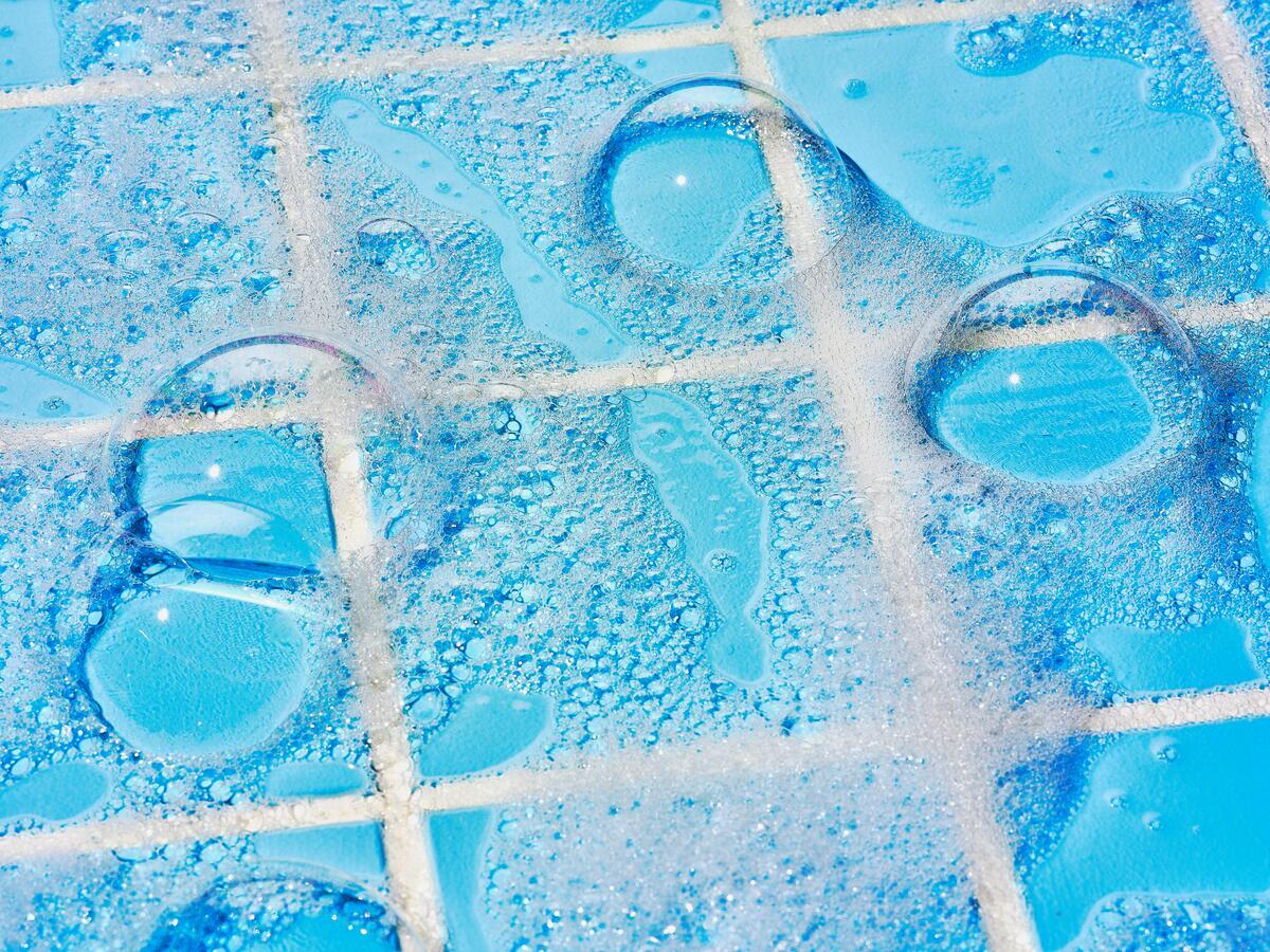 Spring Cleaning campaign — soap bubbles on tile